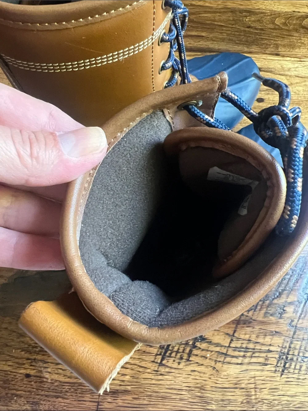 Land’s End Insulated Duck Boots Hazelnut Leather 7.5 Womens Like New